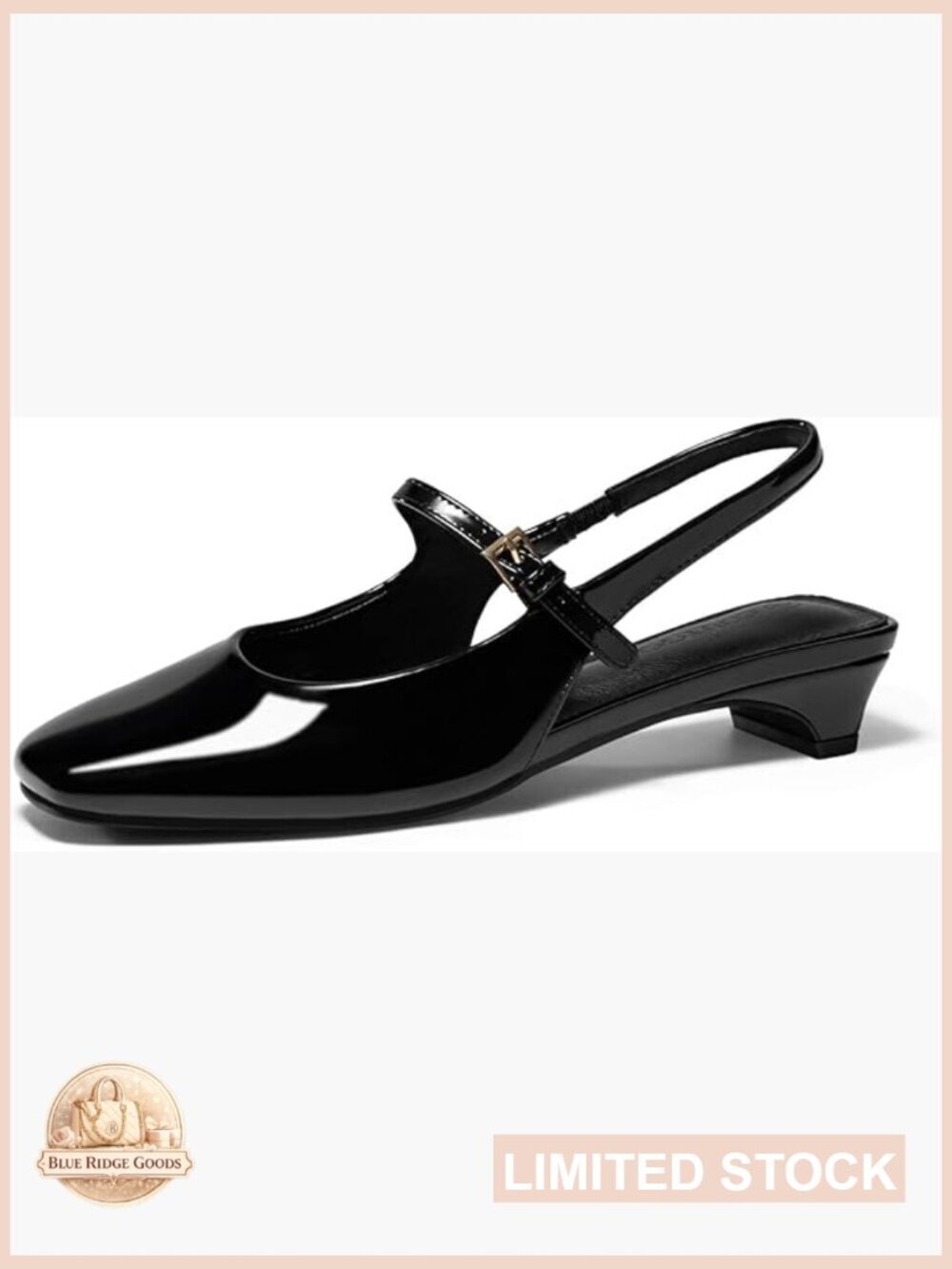 Mary Jane Chunky Heels Slingback Ballet Flats Closed Square Toe Wedding Dress